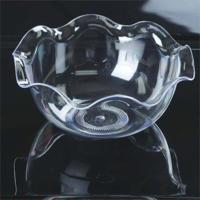 12-Pack Plastic Dessert Bowls 3oz Round Blossom Design Clear - Image 2